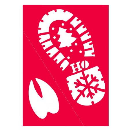 Pochoir Empreintes - Le Père Noël & son renne