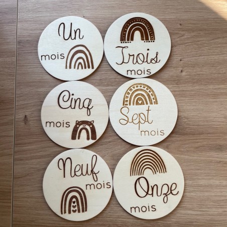 Cartes étapes en Bois - Arc en Ciel
