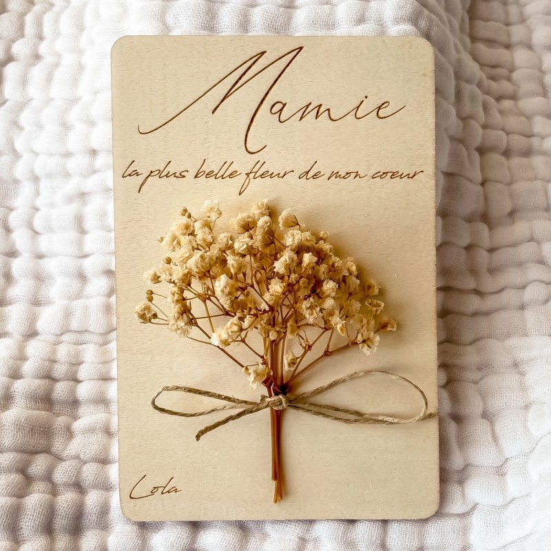 Carte Fleurs Séchées - Mamie