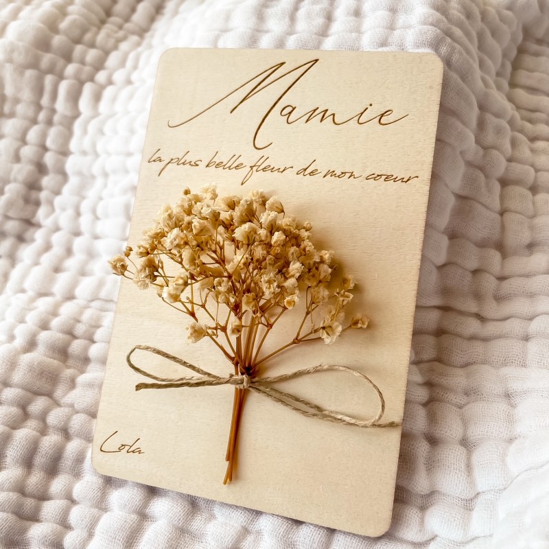 Carte Fleurs Séchées - Mamie