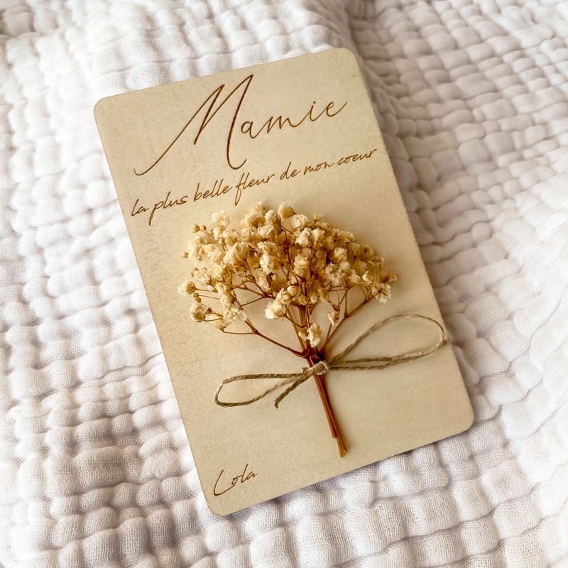 Carte Fleurs Séchées - Mamie