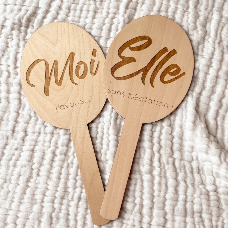 Duo de Pancartes Elle / Lui - Jeu des mariés