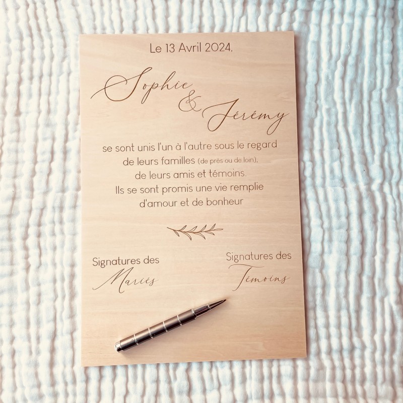 Certificat d'Union / Mariage