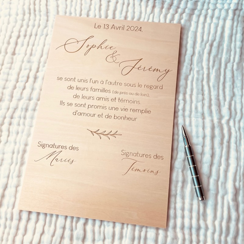 Certificat d'Union / Mariage