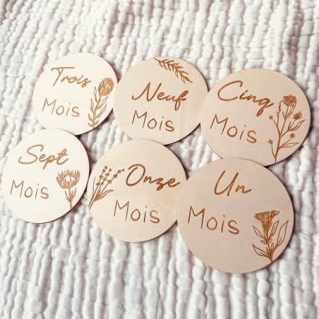 Cartes étapes en Bois - 1ère année - Florale