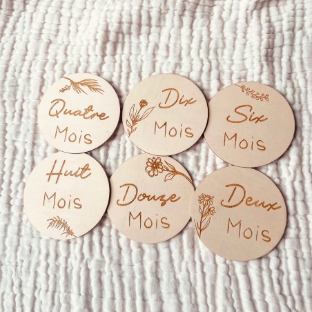 Cartes étapes en Bois - 1ère année - Florale