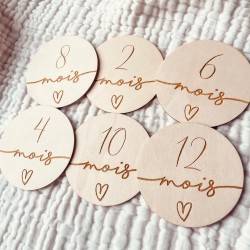 Cartes étapes en Bois - 1ère année - Cœur 2