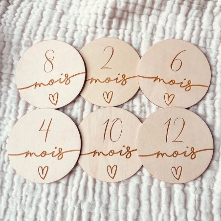 Cartes étapes en Bois - 1ère année - Cœur