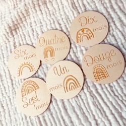 Cartes étapes en Bois - Arc en Ciel 2