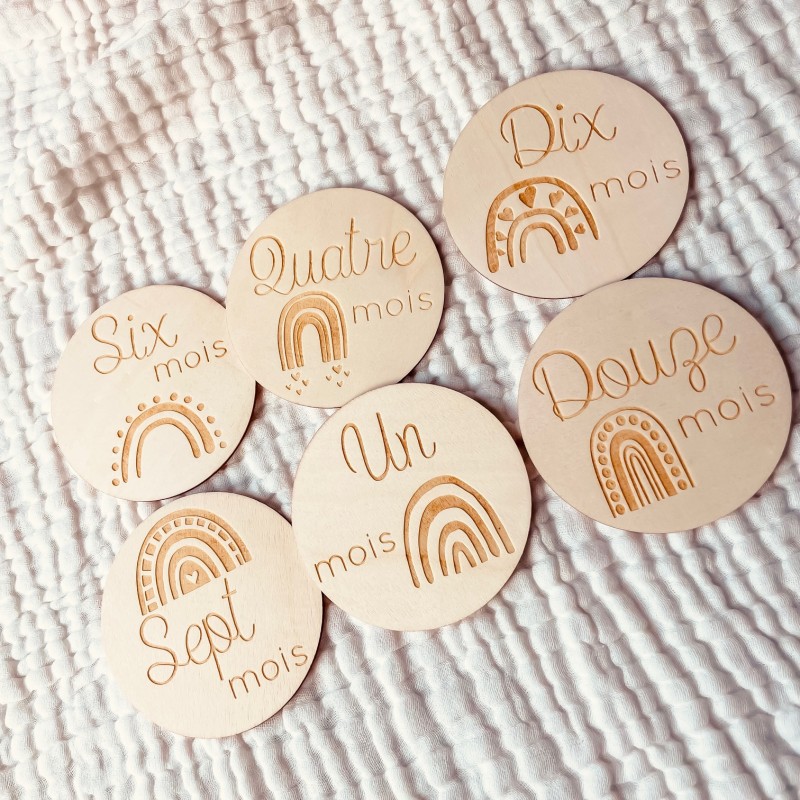 Cartes étapes en Bois - Arc en Ciel