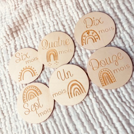 Cartes étapes en Bois - Arc en Ciel