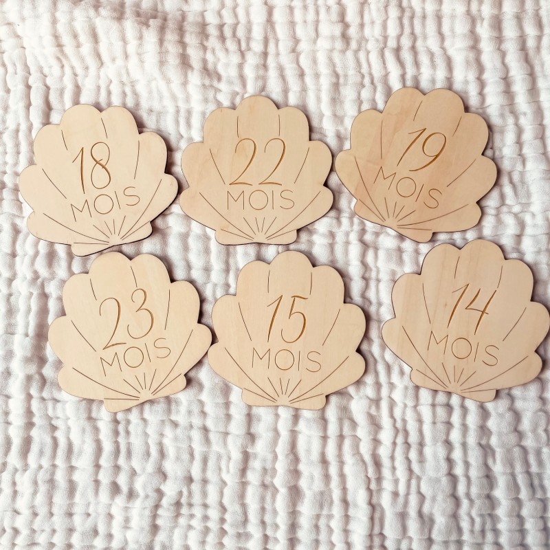 Cartes étapes en Bois - 2ème année - Coquillage