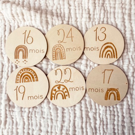 2ème Année - Cartes étapes en Bois - Arc en Ciel