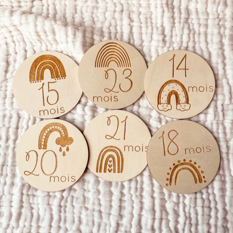 2ème Année - Cartes étapes en Bois - Arc en Ciel