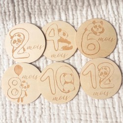 1ère Année - Cartes étapes en Bois - Panda