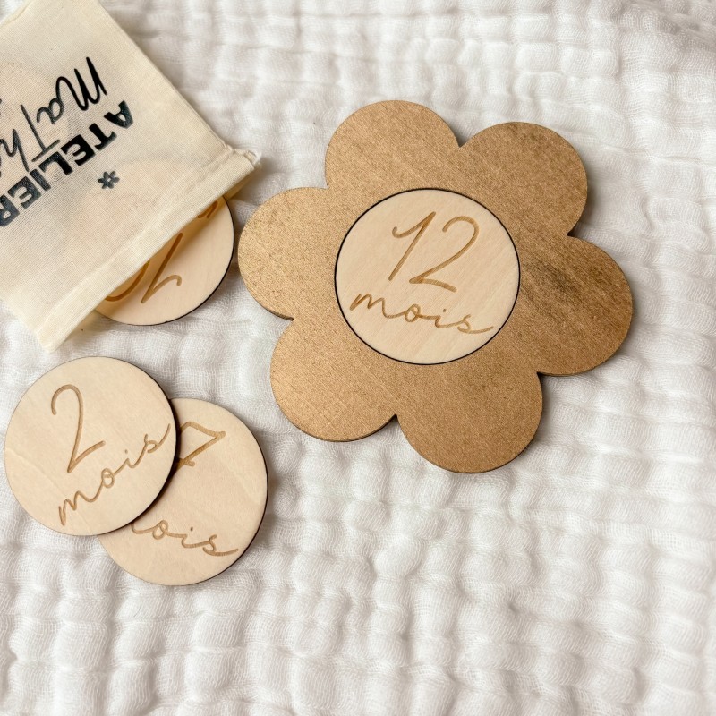 Carte Étapes Fleur – Mois Interchangeables