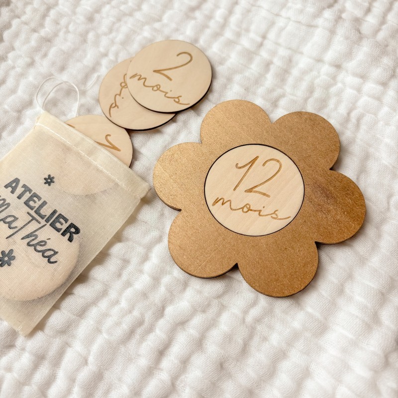 Carte Étapes Fleur – Mois Interchangeables