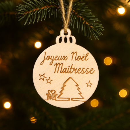 Carte Boule Maîtresse – Cadeau Noël original pour enseignante 🎄