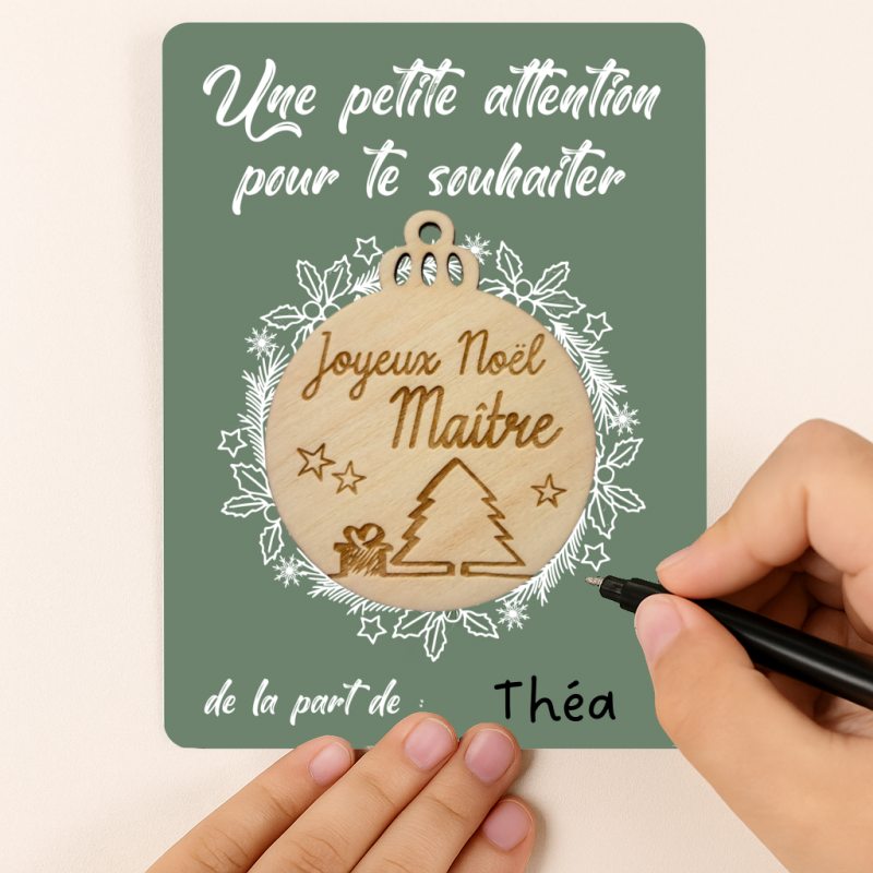 Carte Boule Maître – Cadeau Noël original pour enseignant 🎄