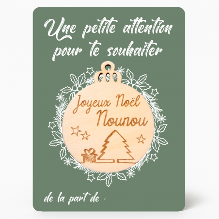 Carte Boule Nounou – Cadeau Noël pour assistante maternelle 🎄