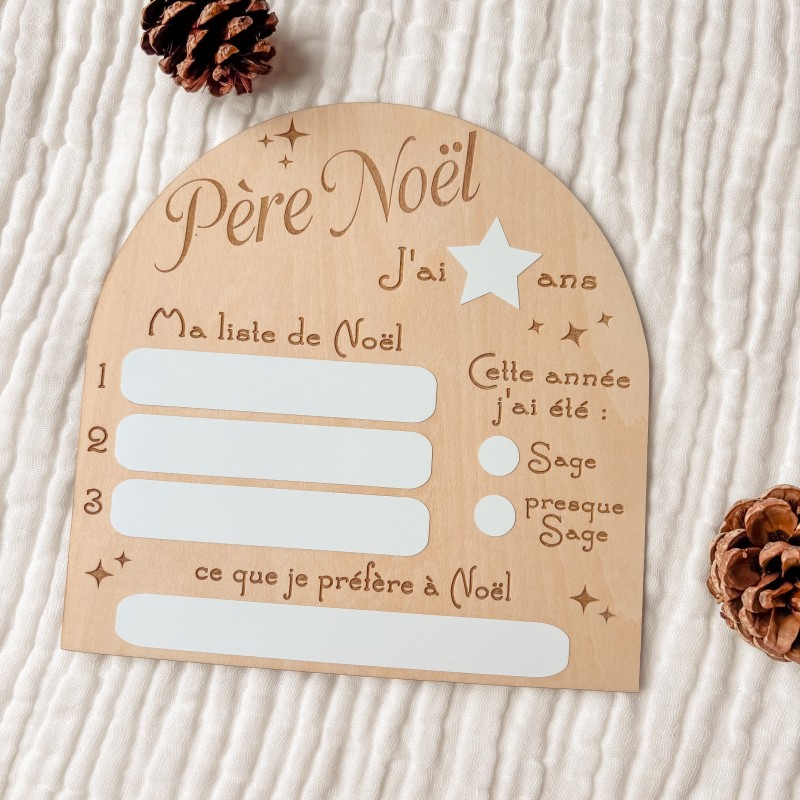 Liste au Père Noël – Pancarte de Noël enfant réutilisable 🎄