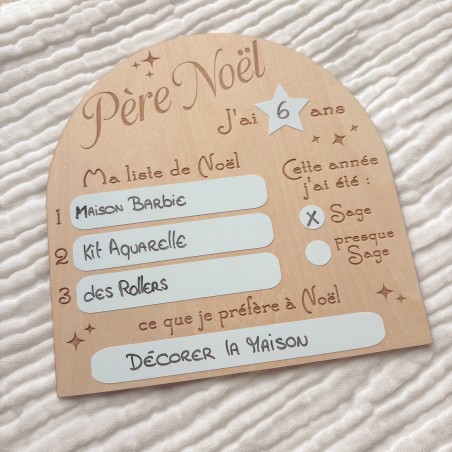 Liste au Père Noël – Pancarte de Noël enfant réutilisable 🎄