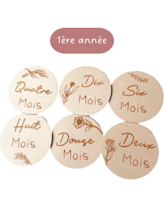 Cartes étapes en Bois - 1ère année - Florale