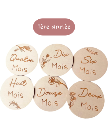 Cartes étapes en Bois - 1ère année - Florale