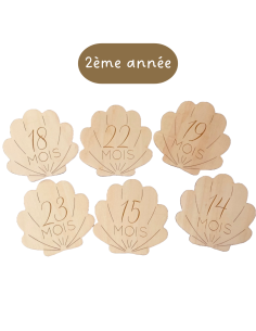 Cartes étapes en Bois - 2ème année - Coquillage