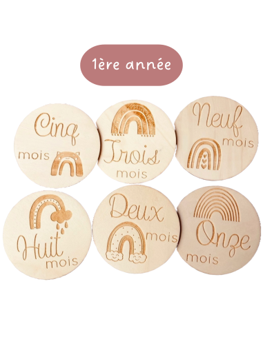 Cartes étapes en Bois - Arc en Ciel