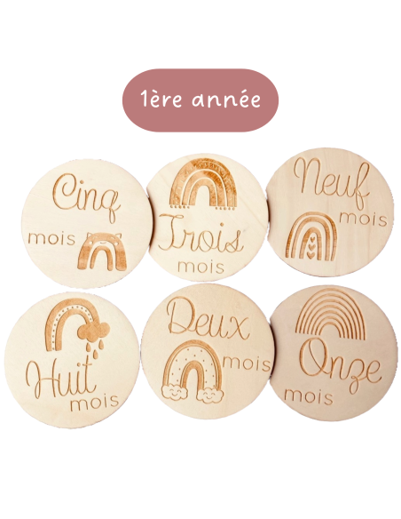 Cartes étapes en Bois - Arc en Ciel