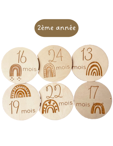 2ème Année - Cartes étapes en Bois - Arc en Ciel