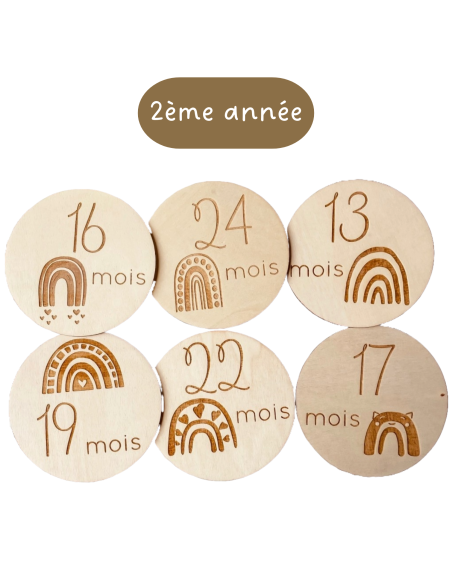 2ème Année - Cartes étapes en Bois - Arc en Ciel
