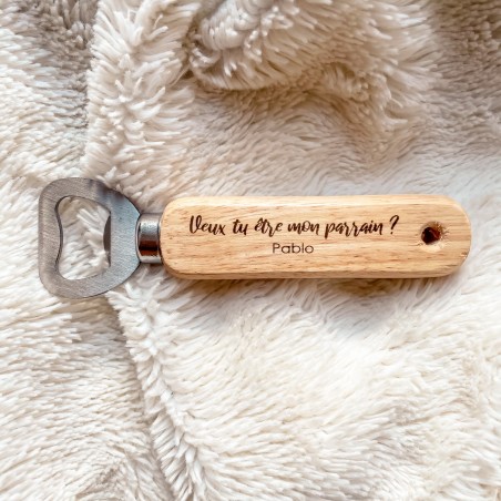 Décapsuleur en Bois - Demande Parrain / Marraine